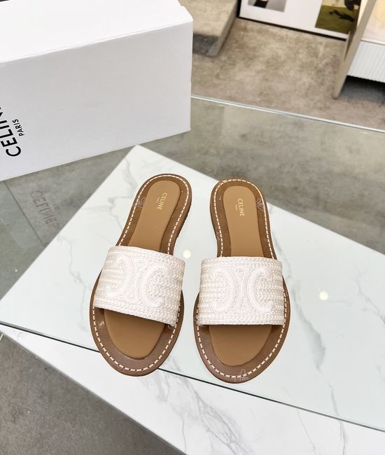 Celine Embroidery Comfortable Slide Slippers