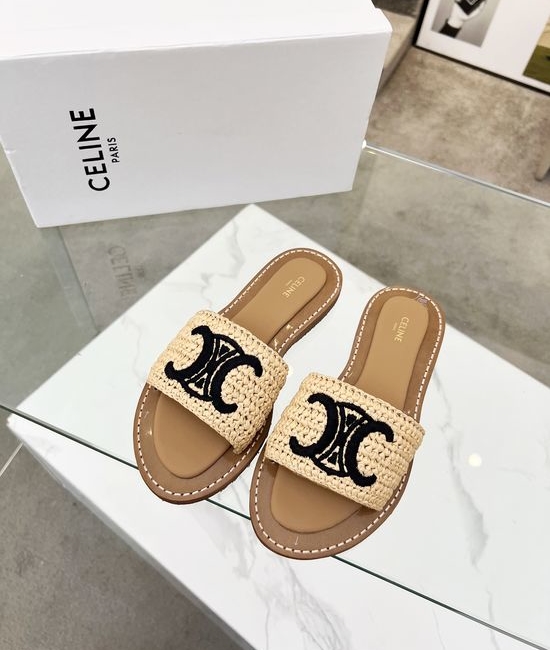 Celine Crochet Pattern Embroidery Slide Slippers