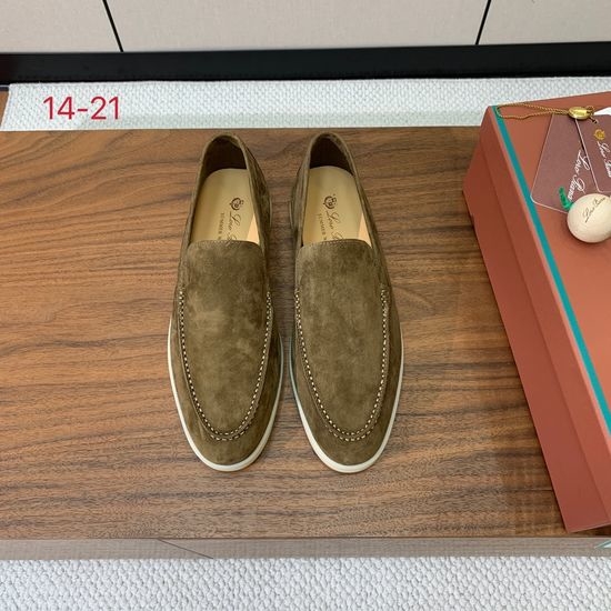 Loro Piana Suede Loafers Hand-Stitched Leather Sole Lined Shoes