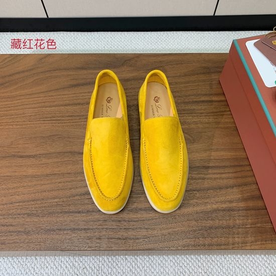 Loro Piana Suede Loafers Hand-Stitched Leather Sole Lined Shoes