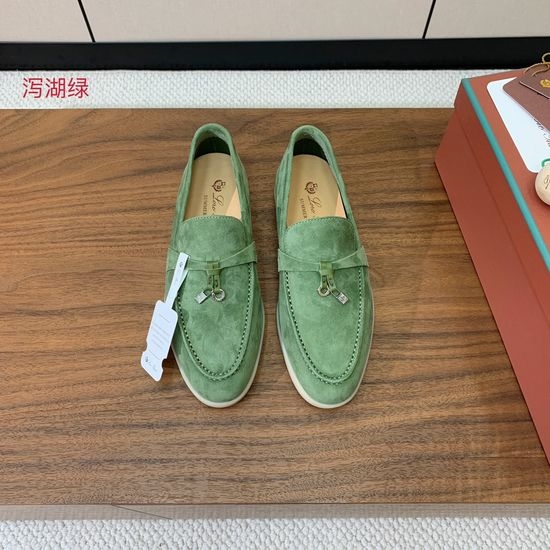 Loro Piana Suede Loafers Hand-Stitched Leather Sole Lined Shoes