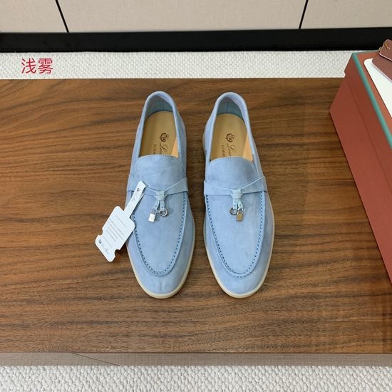 Loro Piana Suede Loafers Hand-Stitched Leather Sole Lined Shoes