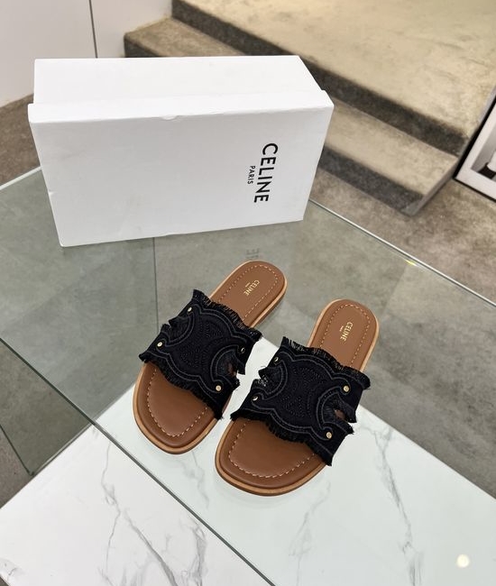 Celine Embroidery Casual Slide Slippers
