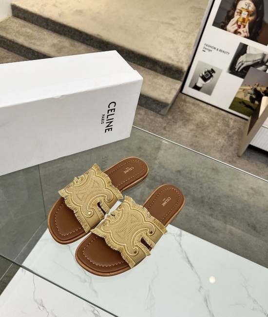 Celine Embroidery Casual Slide Slippers