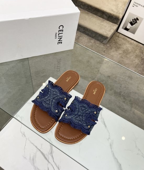Celine Embroidery Casual Slide Slippers