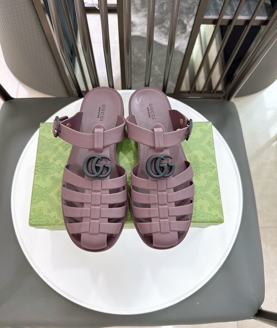 Gucci Half-open Translucent TPU Jelly Sandals Fine Workmanship