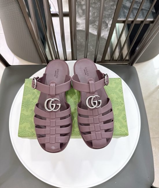 Gucci Half-open Translucent TPU Jelly Sandals Fine Workmanship