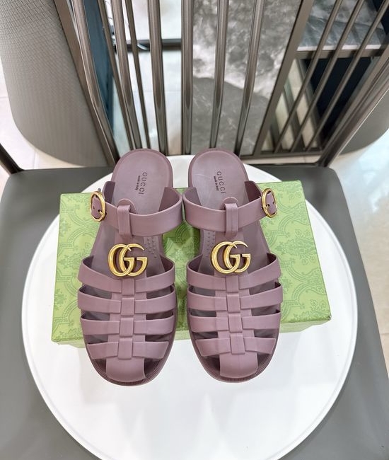 Gucci Half-open Translucent TPU Jelly Sandals Fine Workmanship