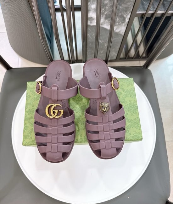 Gucci Half-open Translucent TPU Jelly Sandals Fine Workmanship