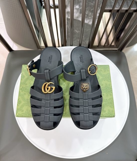 Gucci Half-open Translucent TPU Jelly Sandals Fine Workmanship