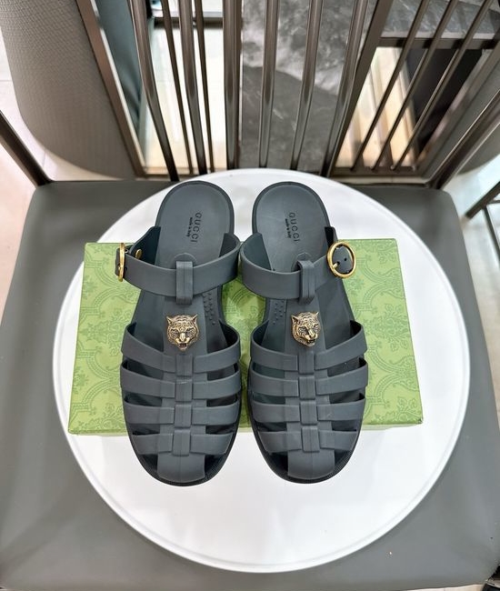 Gucci Half-open Translucent TPU Jelly Sandals Fine Workmanship