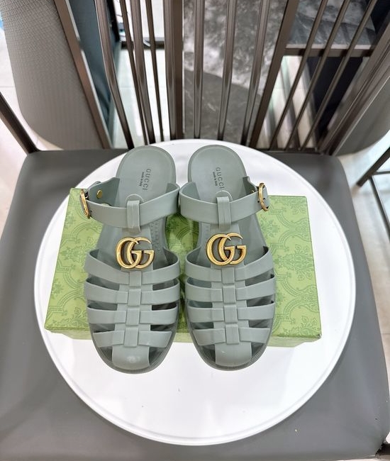 Gucci Half-open Translucent TPU Jelly Sandals Fine Workmanship