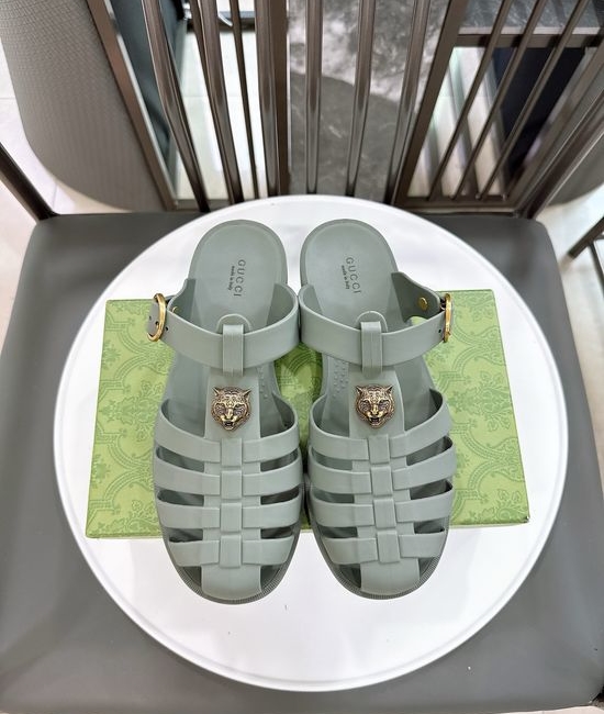 Gucci Half-open Translucent TPU Jelly Sandals Fine Workmanship