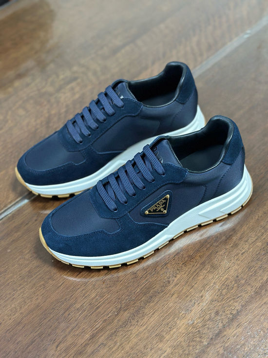 Prada Premium Fabric Sneakers with Soft Sheepskin Lining