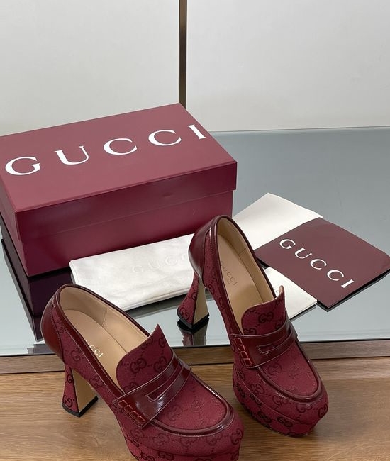 Gucci Equestrian Embellished Platform Mary Jane Heel Shoes