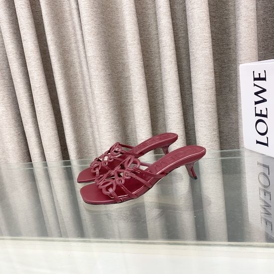 Loewe Elegant Cut-out Slip-on Sandals with Leather Sole