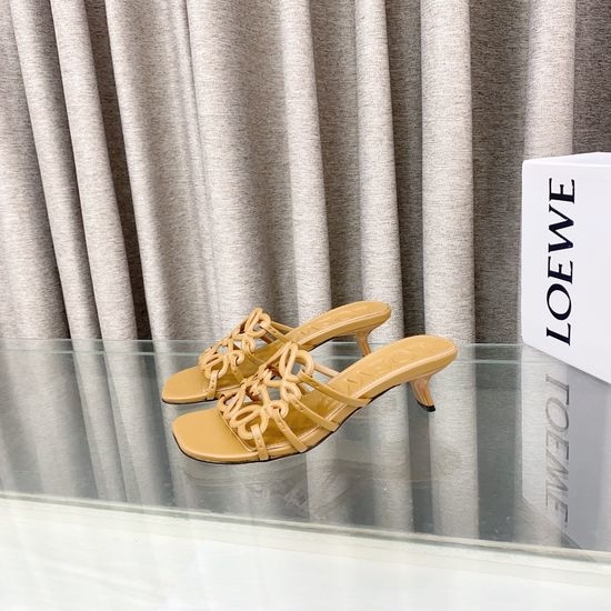Loewe Elegant Cut-out Slip-on Sandals with Leather Sole
