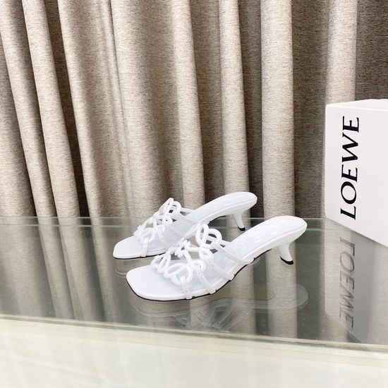 Loewe Elegant Cut-out Slip-on Sandals with Leather Sole
