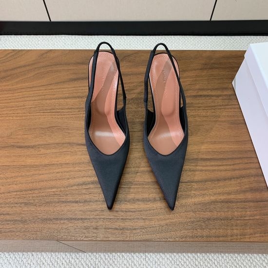 Amina Muaddi Slingback Pointed Toe Silk Patterned Pumps