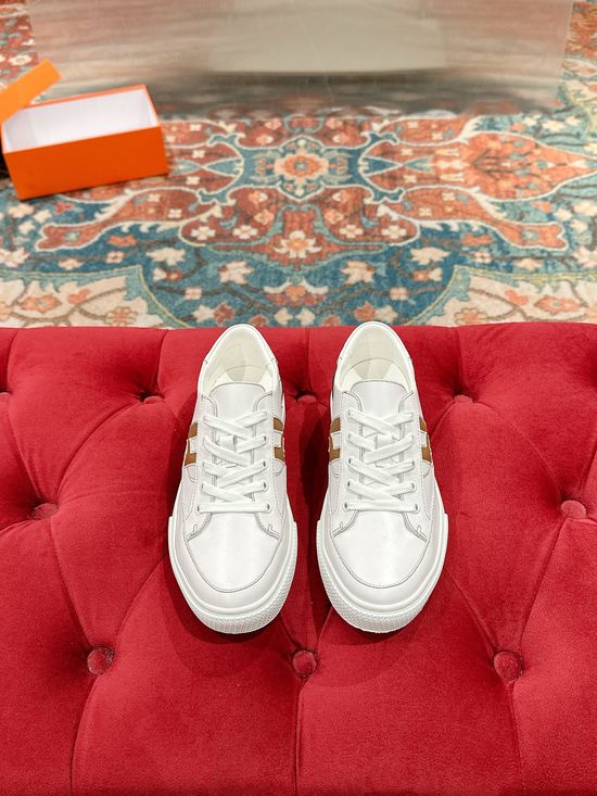 Hermes Premium Leather Casual Shoes with Elegant Buckle Soft Sole Footwear