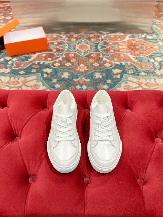 Hermes Premium Leather Casual Shoes with Elegant Buckle Soft Sole Footwear