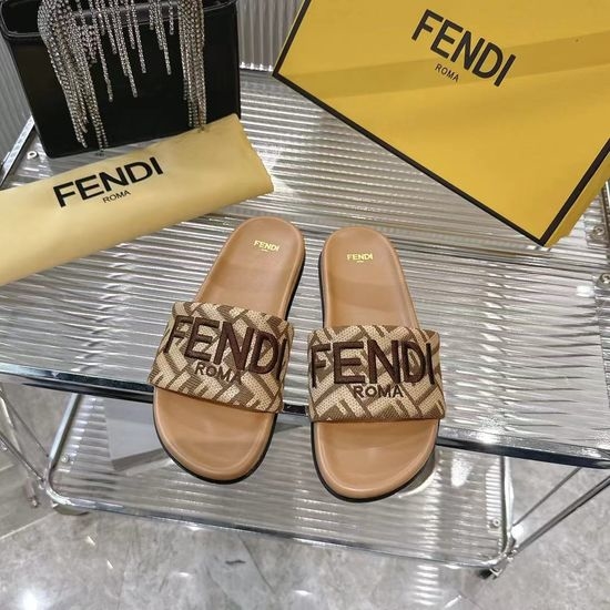 Fendi Premium Flat Slides with Sheepskin Lining Durable Sole