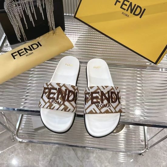 Fendi Premium Flat Slides with Sheepskin Lining Durable Sole