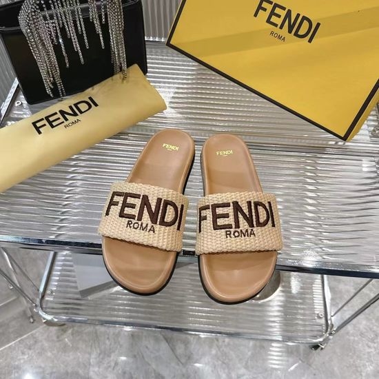 Fendi Premium Flat Slides with Sheepskin Lining Durable Sole