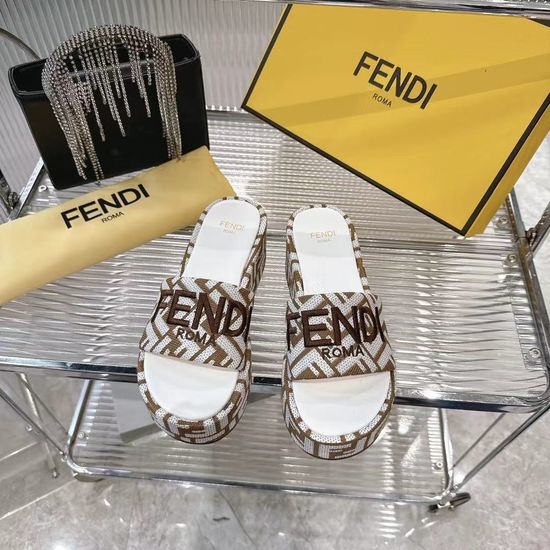 Fendi Woven Casual Slides with Goatskin Lining Anti-slip Sole