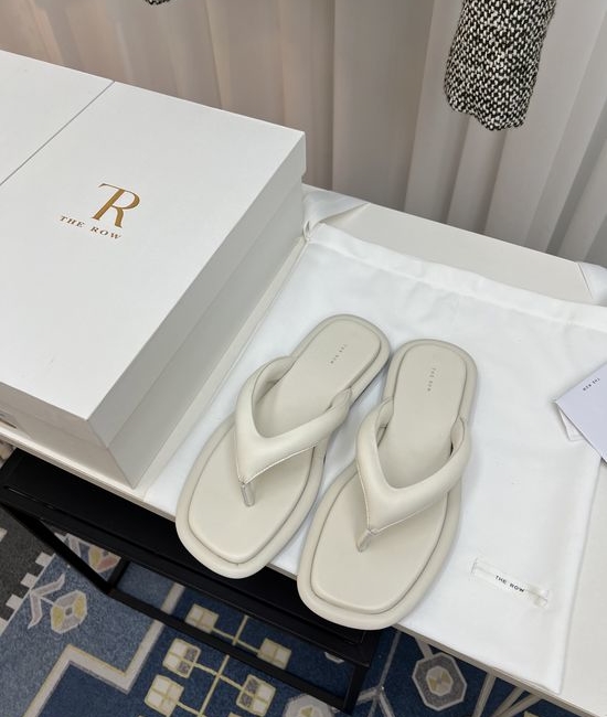 The Row Leather Thong Flip Flops with Non-slip Rubber Sole