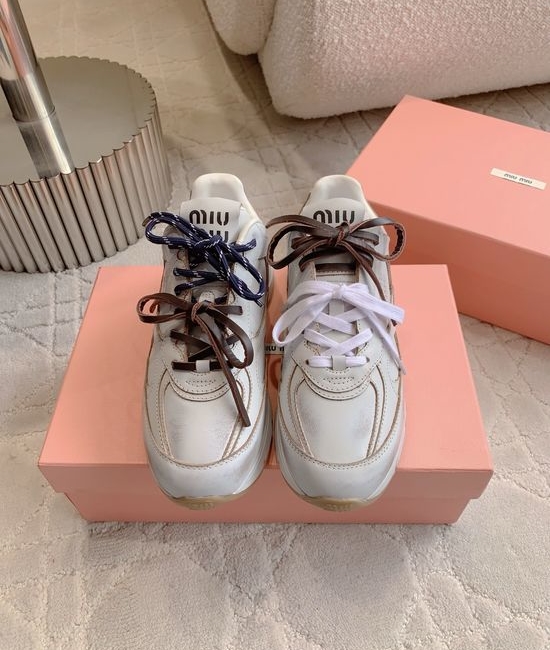 Miu Miu Vintage Chunky Sneakers Thick Sole Comfortable Versatile Daily Shoes