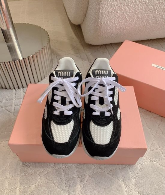 Miu Miu Vintage Chunky Sneakers Thick Sole Comfortable Versatile Daily Shoes