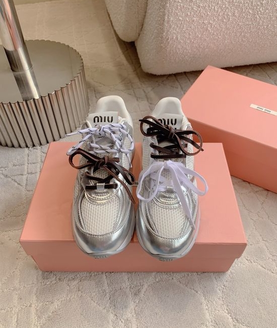 Miu Miu Vintage Chunky Sneakers Thick Sole Comfortable Versatile Daily Shoes