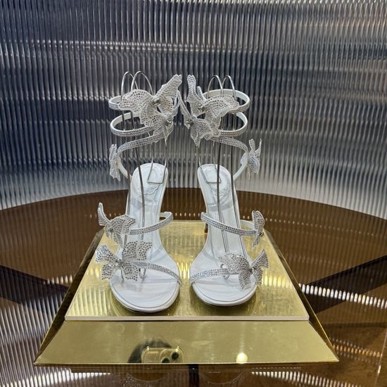 Rene Caovilla Handmade Butterfly Diamond Snake High Heels