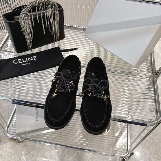 Celine Classic Lace Up Casual Comfort Flat Loafers