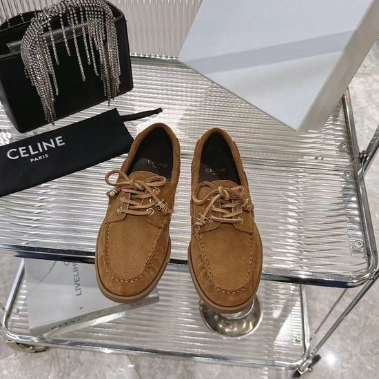 Celine Classic Lace Up Casual Comfort Flat Loafers