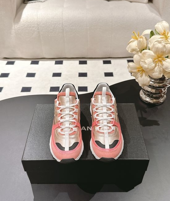 Chanel Cowhide Platform Casual Sneakers Comfortable Versatile Footwear
