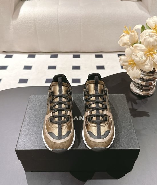 Chanel Cowhide Platform Casual Sneakers Comfortable Versatile Footwear