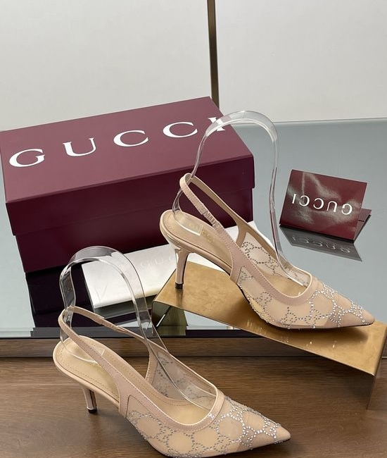 Gucci Rhinestone Embellished Stiletto Heel Dress Sandals