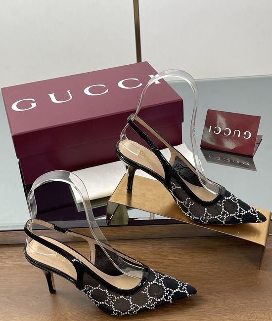 Gucci Rhinestone Embellished Stiletto Heel Dress Sandals