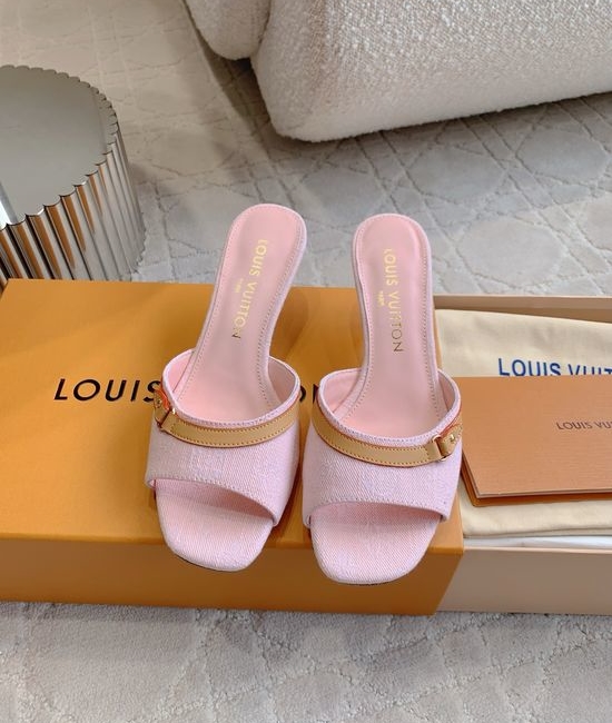Louis Vuitton LV Patterned Low Heel Mules Soft Lining Non-slip Sole