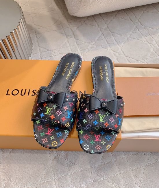 Louis Vuitton LV Monogram Pattern Flat Slip-on Sandals