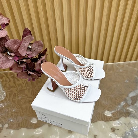 Amina Muaddi Classic Mesh Mules with Premium Sheepskin Lining