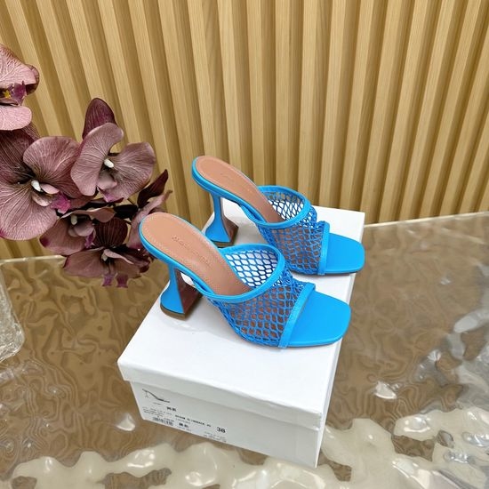 Amina Muaddi Classic Mesh Mules with Premium Sheepskin Lining