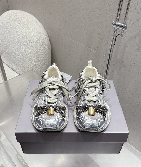 Balenciaga Chain Decor Breathable Lightweight Casual Sneakers