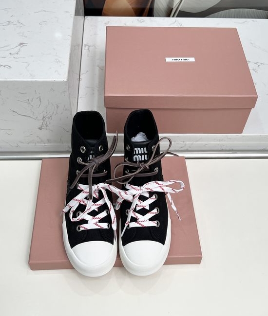 Miu Miu Classic Black and White Soft Short Ankle Boots