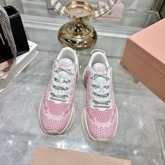 Miu Miu Mesh Upper Platform Casual Sneakers for Daily Wear