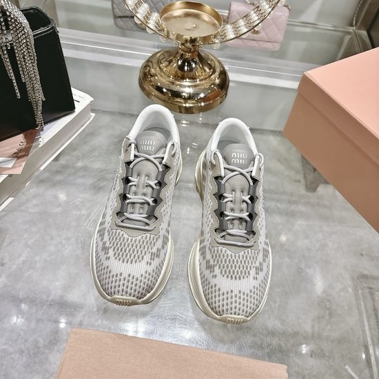Miu Miu Mesh Upper Platform Casual Sneakers for Daily Wear