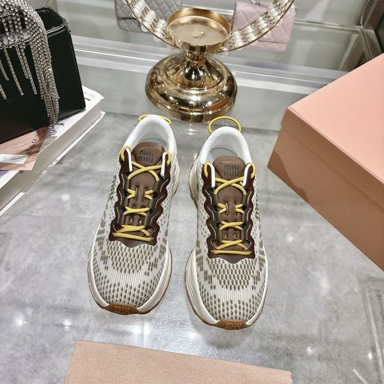 Miu Miu Mesh Upper Platform Casual Sneakers for Daily Wear