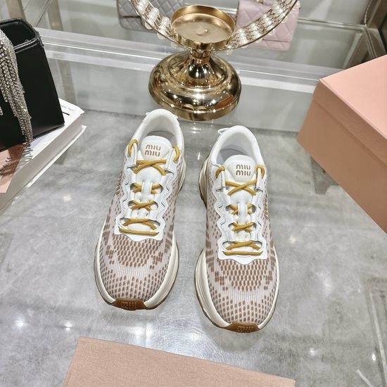 Miu Miu Mesh Upper Platform Casual Sneakers for Daily Wear